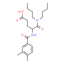 ChemSpider 2D Image | N,N-Dibutyl-N~2~-(3,4-dimethylbenzoyl)-alpha-glutamine | C22H34N2O4
