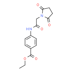 ChemSpider 2D Image | Ethyl 4-{[(2,5-dioxo-1-pyrrolidinyl)acetyl]amino}benzoate | C15H16N2O5