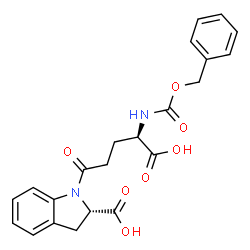 ChemSpider 2D Image | (2S)-1-[(4R)-4-{[(Benzyloxy)carbonyl]amino}-4-carboxybutanoyl]-2-indolinecarboxylic acid | C22H22N2O7