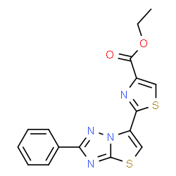 ChemSpider 2D Image | Ethyl 2-(2-phenylthiazolo(3,2-b)(1,2,4)triazol-6-yl)-4-thiazolecarboxylate | C16H12N4O2S2