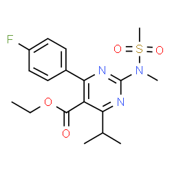 ChemSpider 2D Image | Ethyl 4-(4-fluorophenyl)-6-isopropyl-2-(N-methylmethylsulfonamido)pyrimidine-5-carboxylate | C18H22FN3O4S