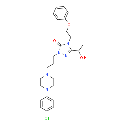 ChemSpider 2D Image | 2-{3-[4-(4-Chlorophenyl)-1-piperazinyl]propyl}-5-(1-hydroxyethyl)-4-(2-phenoxyethyl)-2,4-dihydro-3H-1,2,4-triazol-3-one | C25H32ClN5O3