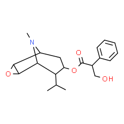ChemSpider 2D Image | 6-Isopropyl-9-methyl-3-oxa-9-azatricyclo[3.3.1.0~2,4~]non-7-yl tropate | C20H27NO4