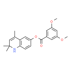 ChemSpider 2D Image | 2,2,4-Trimethyl-1,2-dihydro-6-quinolinyl 3,5-dimethoxybenzoate | C21H23NO4