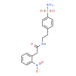 ChemSpider 2D Image | 2-(2-Nitrophenyl)-N-[2-(4-sulfamoylphenyl)ethyl]acetamide | C16H17N3O5S