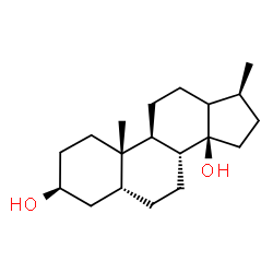 ChemSpider 2D Image | (3beta,5beta,13xi,14beta,17beta)-10,17-Dimethylgonane-3,14-diol | C19H32O2