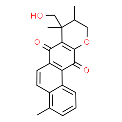 ChemSpider 2D Image | 8-(Hydroxymethyl)-4,8,9-trimethyl-9,10-dihydro-7H-naphtho[2,1-g]chromene-7,12(8H)-dione | C21H20O4