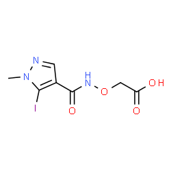 ChemSpider 2D Image | ({[(5-Iodo-1-methyl-1H-pyrazol-4-yl)carbonyl]amino}oxy)acetic acid | C7H8IN3O4
