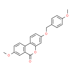 ChemSpider 2D Image | 8-Methoxy-3-[(4-methoxybenzyl)oxy]-6H-benzo[c]chromen-6-one | C22H18O5