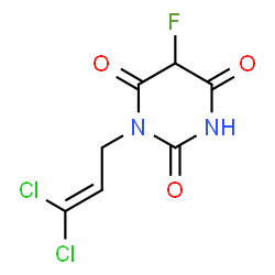 ChemSpider 2D Image | 1-(3,3-Dichloro-2-propen-1-yl)-5-fluoro-2,4,6(1H,3H,5H)-pyrimidinetrione | C7H5Cl2FN2O3
