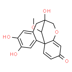 ChemSpider 2D Image | 4,5,9-Trihydroxy-17-methoxy-11-oxatetracyclo[7.7.1.0~1,12~.0~2,7~]heptadeca-2,4,6,12,15-pentaen-14-one | C17H16O6