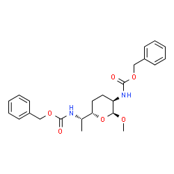 ChemSpider 2D Image | Benzyl {(2S,3R,6S)-6-[(1S)-1-{[(benzyloxy)carbonyl]amino}ethyl]-2-methoxytetrahydro-2H-pyran-3-yl}carbamate | C24H30N2O6