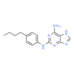 ChemSpider 2D Image | N~2~-(4-Butylphenyl)-7H-purine-2,6-diamine | C15H18N6