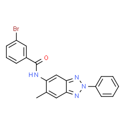 ChemSpider 2D Image | 3-Bromo-N-(6-methyl-2-phenyl-2H-benzotriazol-5-yl)benzamide | C20H15BrN4O