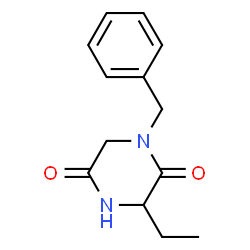 ChemSpider 2D Image | 1-Benzyl-3-ethyl-2,5-piperazinedione | C13H16N2O2