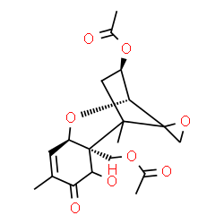 ChemSpider 2D Image | (3beta,12xi)-7-Hydroxy-8-oxo-12,13-epoxytrichothec-9-ene-3,15-diyl diacetate | C19H24O8