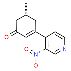 ChemSpider 2D Image | (5R)-5-Methyl-3-(3-nitro-4-pyridinyl)-2-cyclohexen-1-one | C12H12N2O3