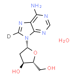 ChemSpider 2D Image | 2'-Deoxy(8-~2~H)adenosine hydrate (1:1) | C10H14DN5O4