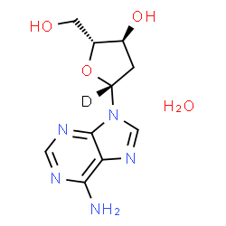 ChemSpider 2D Image | 2'-Deoxy(1'-~2~H)adenosine hydrate (1:1) | C10H14DN5O4