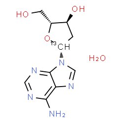 ChemSpider 2D Image | 2'-Deoxy(1'-~13~C)adenosine hydrate (1:1) | C913CH15N5O4