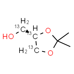 ChemSpider 2D Image | [(4S)-2,2-Dimethyl(4,5-~13~C_2_)-1,3-dioxolan-4-yl](~13~C)methanol | C313C3H12O3