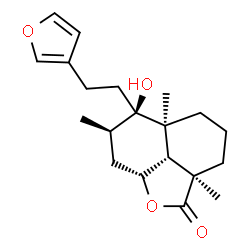 ChemSpider 2D Image | (2aR,5aS,6R,7R,8bR)-6-[2-(3-Furyl)ethyl]-6-hydroxy-2a,5a,7-trimethyldecahydro-2H-naphtho[1,8-bc]furan-2-one | C20H28O4