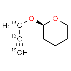 ChemSpider 2D Image | (2R)-2-[(~13~C_3_)-2-Propyn-1-yloxy]tetrahydro-2H-pyran | C513C3H12O2