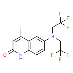 ChemSpider 2D Image | 6-[Bis(2,2,2-trifluoroethyl)amino]-4-methyl-2(1H)-quinolinone | C14H12F6N2O