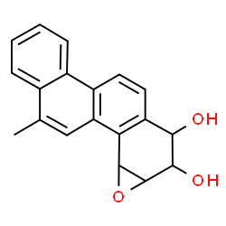 ChemSpider 2D Image | 11-Methyl-7,8,8a,9a-tetrahydrochryseno[3,4-b]oxirene-7,8-diol | C19H16O3