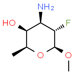 ChemSpider 2D Image | Methyl 3-amino-2,3,6-trideoxy-2-fluoro-beta-L-galactopyranoside | C7H14FNO3
