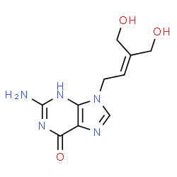 ChemSpider 2D Image | 2-[2-(2-amino-6-hydroxy-9H-purin-9-yl)ethylidene]propane-1,3-diol | C10H13N5O3