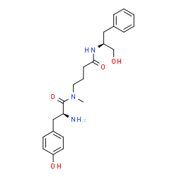 ChemSpider 2D Image | N-(4-{[(2S)-1-Hydroxy-3-phenyl-2-propanyl]amino}-4-oxobutyl)-N-methyl-L-tyrosinamide | C23H31N3O4