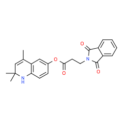 ChemSpider 2D Image | 2,2,4-Trimethyl-1,2-dihydro-6-quinolinyl 3-(1,3-dioxo-1,3-dihydro-2H-isoindol-2-yl)propanoate | C23H22N2O4