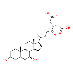 ChemSpider 2D Image | 2,2'-{[(3alpha,5beta,7beta,9xi)-3,7-Dihydroxy-24-oxocholan-24-yl]imino}diacetic acid | C28H45NO7