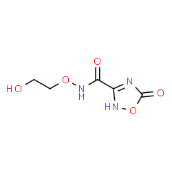 ChemSpider 2D Image | N-(2-Hydroxyethoxy)-5-oxo-2,5-dihydro-1,2,4-oxadiazole-3-carboxamide | C5H7N3O5