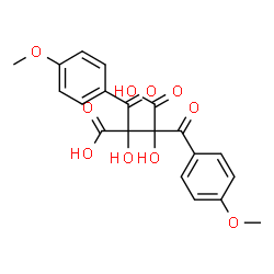 ChemSpider 2D Image | 2,3-Dihydroxy-2,3-bis(4-methoxybenzoyl)succinic acid | C20H18O10