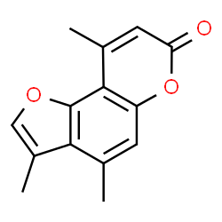 ChemSpider 2D Image | 3,4,9-Trimethyl-7H-furo[2,3-f]chromen-7-one | C14H12O3