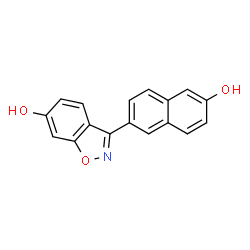 ChemSpider 2D Image | 3-(6-Hydroxy-2-naphthyl)-1,2-benzoxazol-6-ol | C17H11NO3