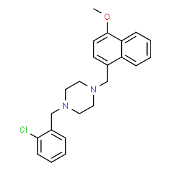 ChemSpider 2D Image | 1-(2-Chlorobenzyl)-4-[(4-methoxy-1-naphthyl)methyl]piperazine | C23H25ClN2O