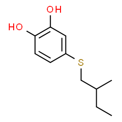 ChemSpider 2D Image | 4-[(2-Methylbutyl)sulfanyl]-1,2-benzenediol | C11H16O2S