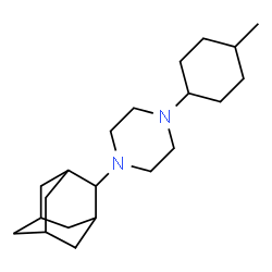 ChemSpider 2D Image | 1-(Adamantan-2-yl)-4-(4-methylcyclohexyl)piperazine | C21H36N2
