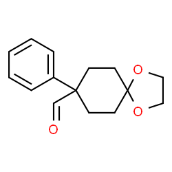 ChemSpider 2D Image | 8-Phenyl-1,4-dioxaspiro[4.5]decane-8-carbaldehyde | C15H18O3