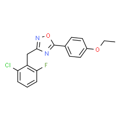 ChemSpider 2D Image | 3-(2-Chloro-6-fluorobenzyl)-5-(4-ethoxyphenyl)-1,2,4-oxadiazole | C17H14ClFN2O2