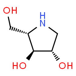ChemSpider 2D Image | 2-Hydroxymethyl-pyrrolidine-3,4-diol | C5H11NO3