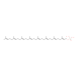 ChemSpider 2D Image | (2E,6E,10E,14E,18E,22E,26E)-3,7,11,15,19,23,27,31-Octamethyl-2,6,10,14,18,22,26,30-dotriacontaoctaen-1-yl dihydrogen phosphate | C40H67O4P