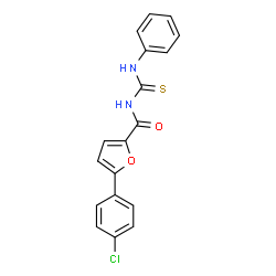 ChemSpider 2D Image | 5-(4-Chlorophenyl)-N-(phenylcarbamothioyl)-2-furamide | C18H13ClN2O2S