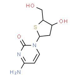 ChemSpider 2D Image | 4-Amino-1-(2-deoxy-4-thiopentofuranosyl)-2(1H)-pyrimidinone | C9H13N3O3S