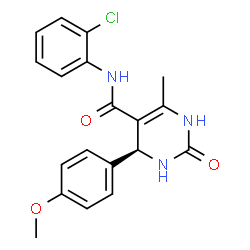 ChemSpider 2D Image | (4S)-N-(2-Chlorophenyl)-4-(4-methoxyphenyl)-6-methyl-2-oxo-1,2,3,4-tetrahydro-5-pyrimidinecarboxamide | C19H18ClN3O3