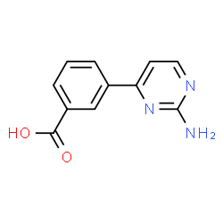 ChemSpider 2D Image | 3-(2-Amino-4-pyrimidinyl)benzoic acid | C11H9N3O2