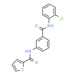 ChemSpider 2D Image | N-{3-[(2-Chlorophenyl)carbamoyl]phenyl}-2-thiophenecarboxamide | C18H13ClN2O2S